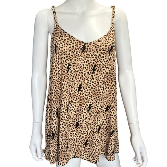 Torrid Super Soft Knits Leopard Print Tank Top w/ Lightning Bolt Pattern Size 1 - Picture 1 of 4